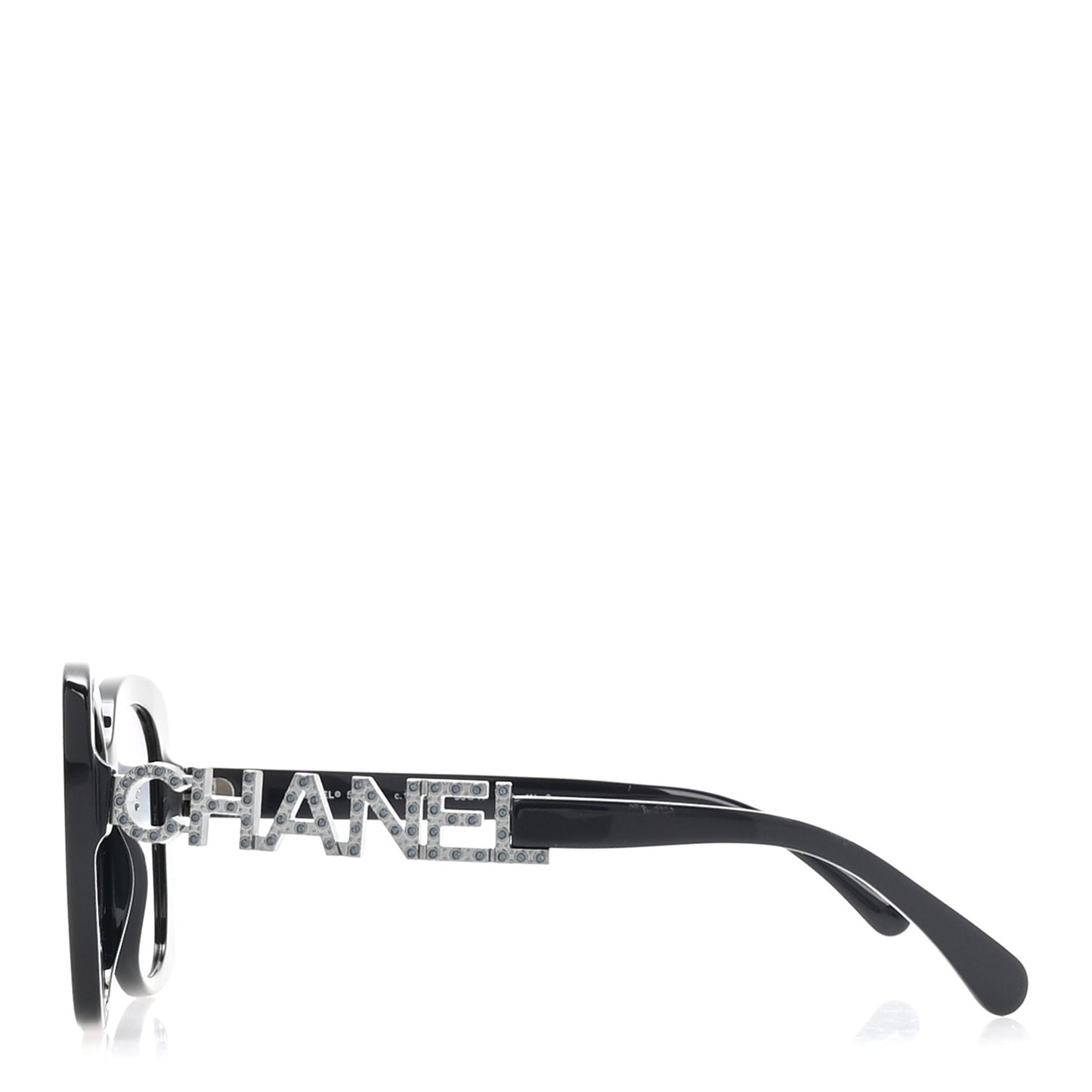 Acetate Strass Square Sunglasses 5422-B Black