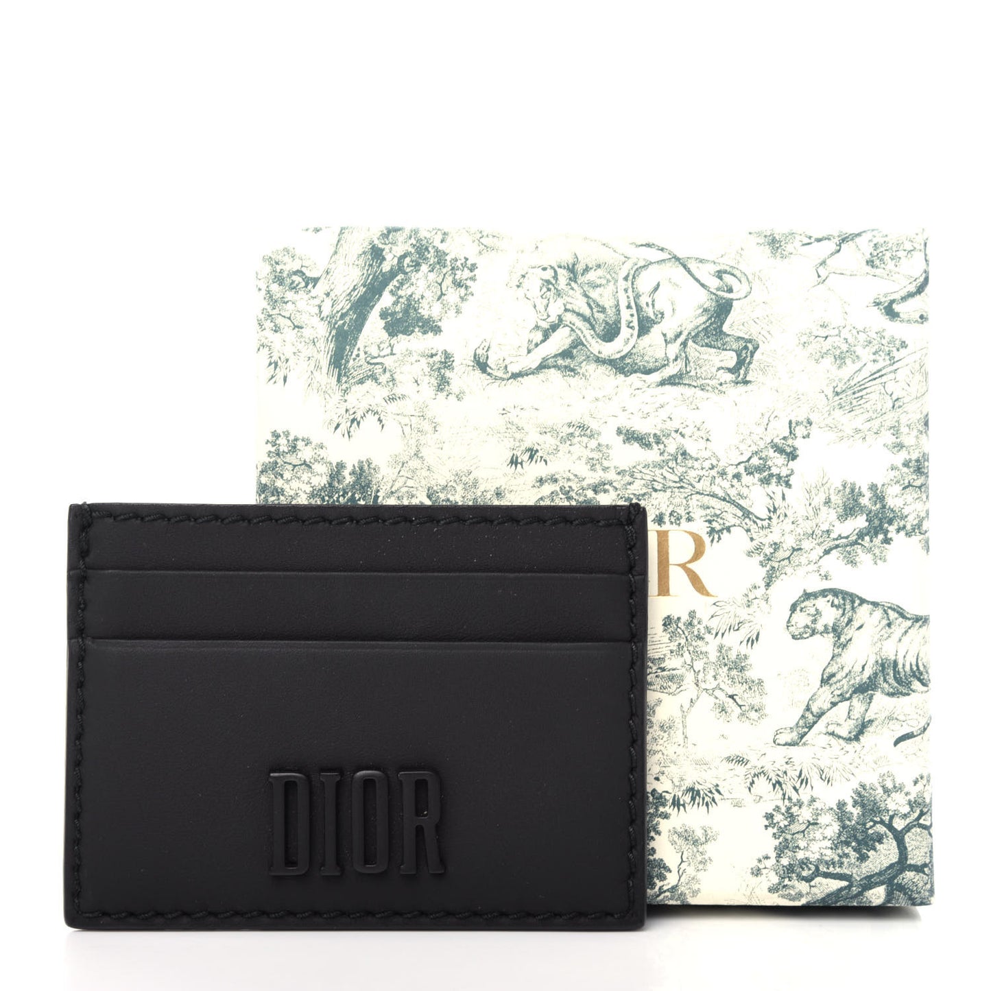 Calfskin D-Fence Card Holder Black