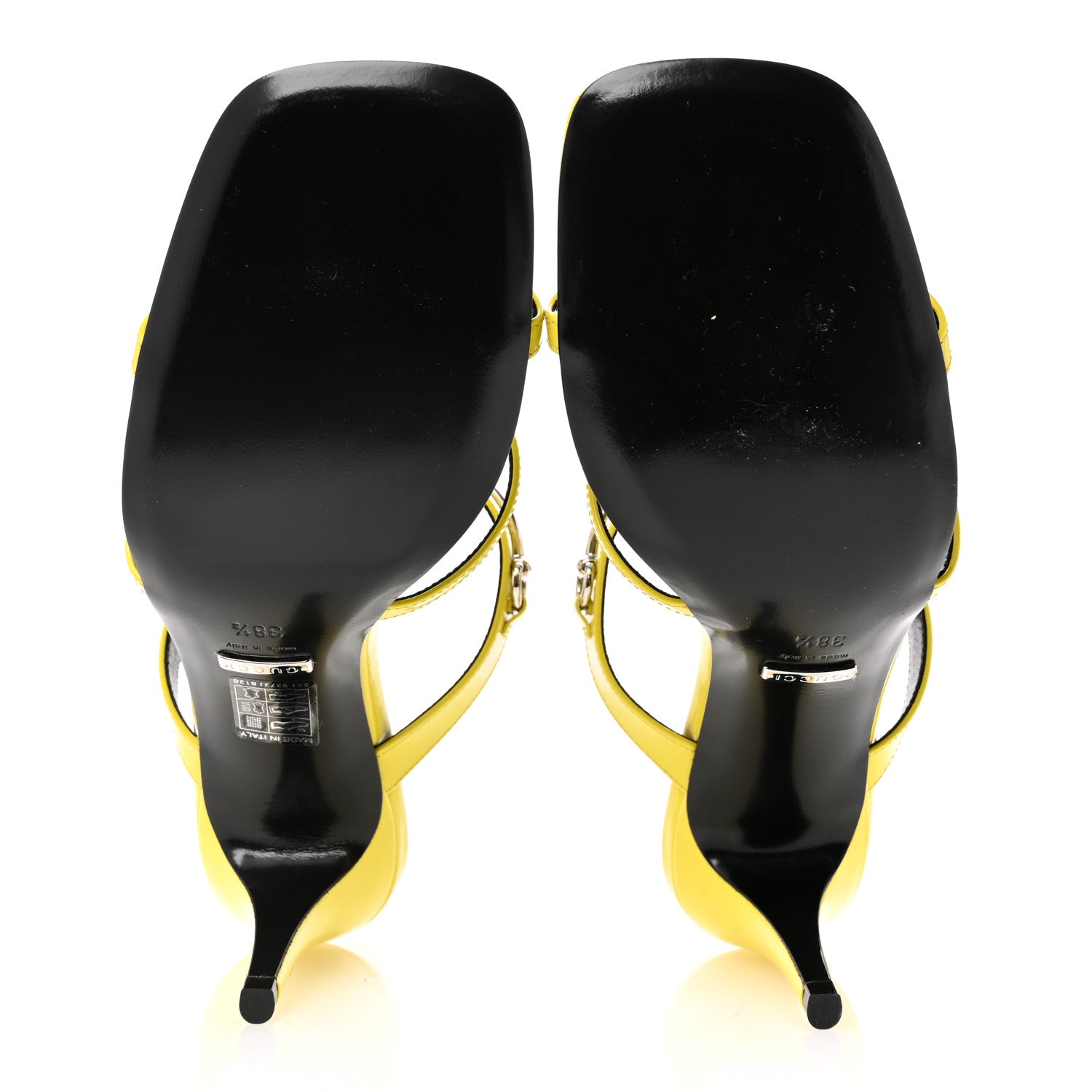 Gucci Patent Calfskin Horsebit Divine 75mm Slide Sandals 38.5 Acid Lime 6 of 10