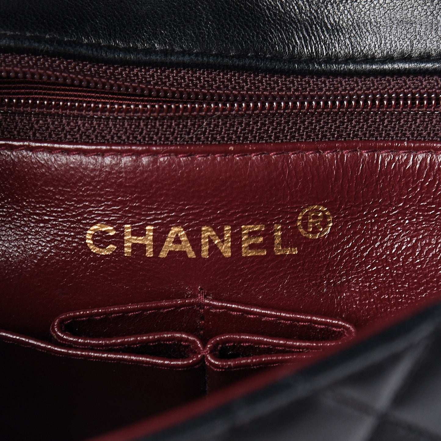 Lambskin Quilted Mini Square Flap Black
