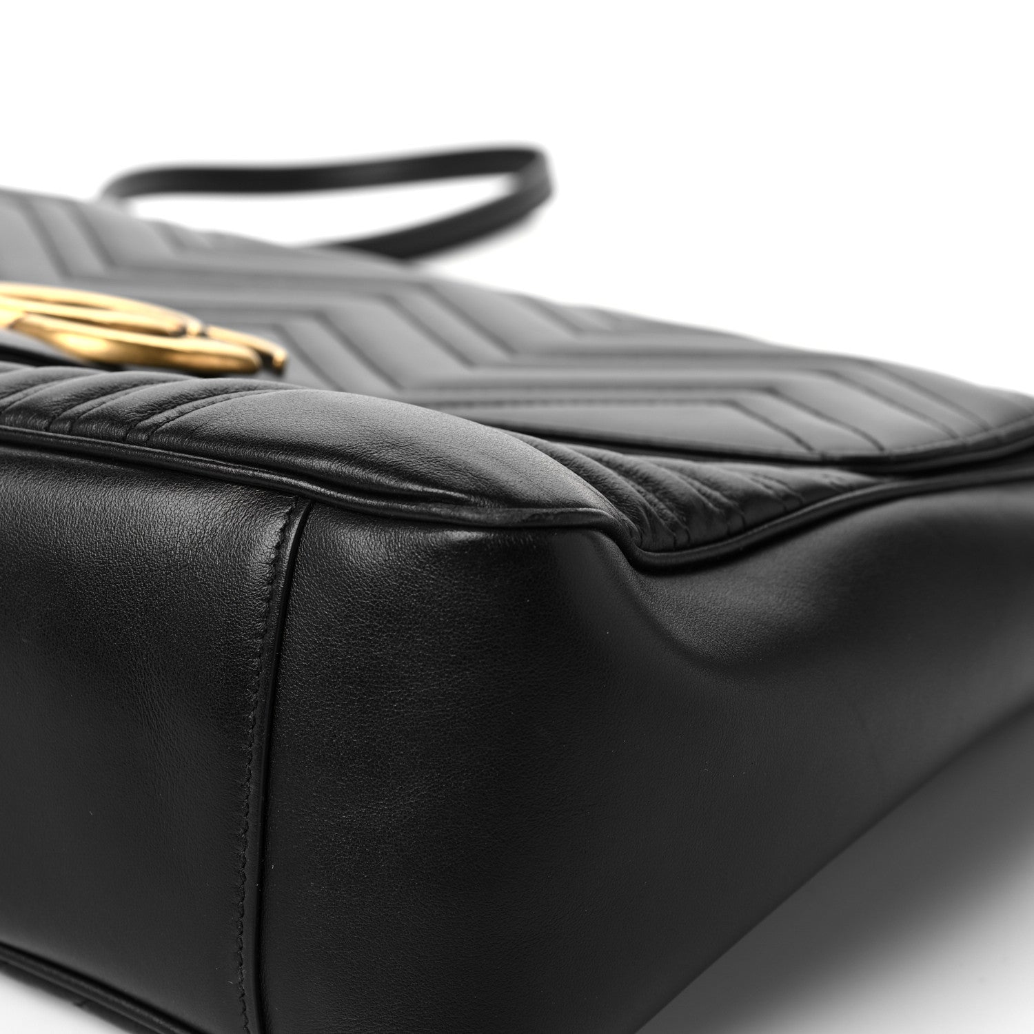 Gucci Calfskin Matelasse Large GG Marmont Shoulder Bag Black 12 of 12