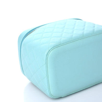 Chanel Caviar Quilted Large Vanity Pouch Light Blue 6 of 9