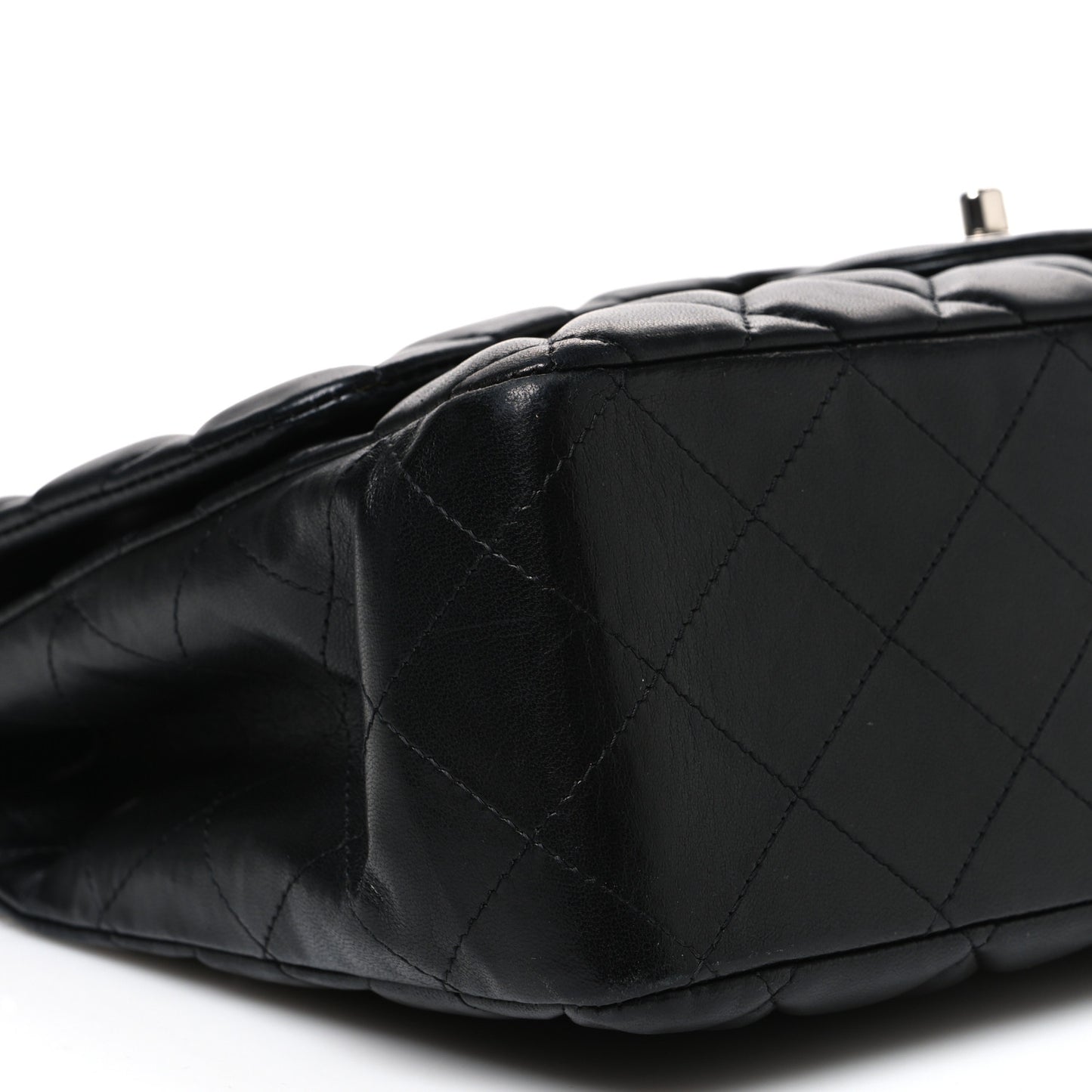 Lambskin Quilted Jumbo Single Flap Black