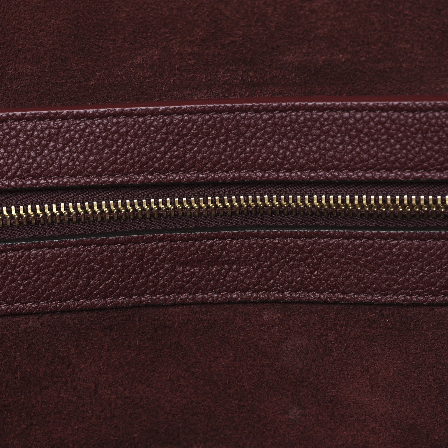 Celine Soft Grained Calfskin Small Belt Cabas Phantom Burgundy 7 of 10