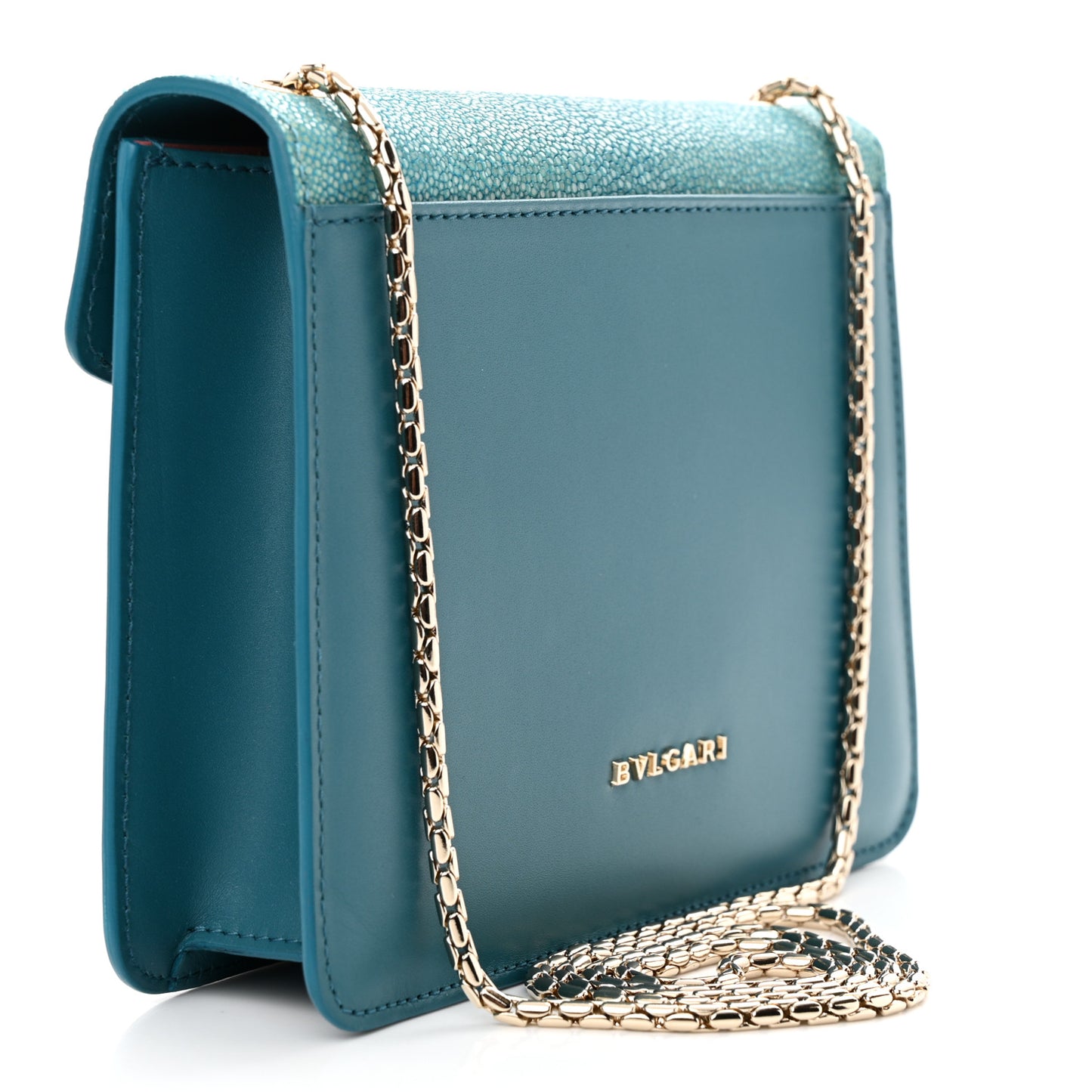Galuchat Calfskin Serpenti Forever Crossbody Bag Blue