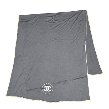Chanel Cashmere Silk CC Scarf Grey 2 of 4