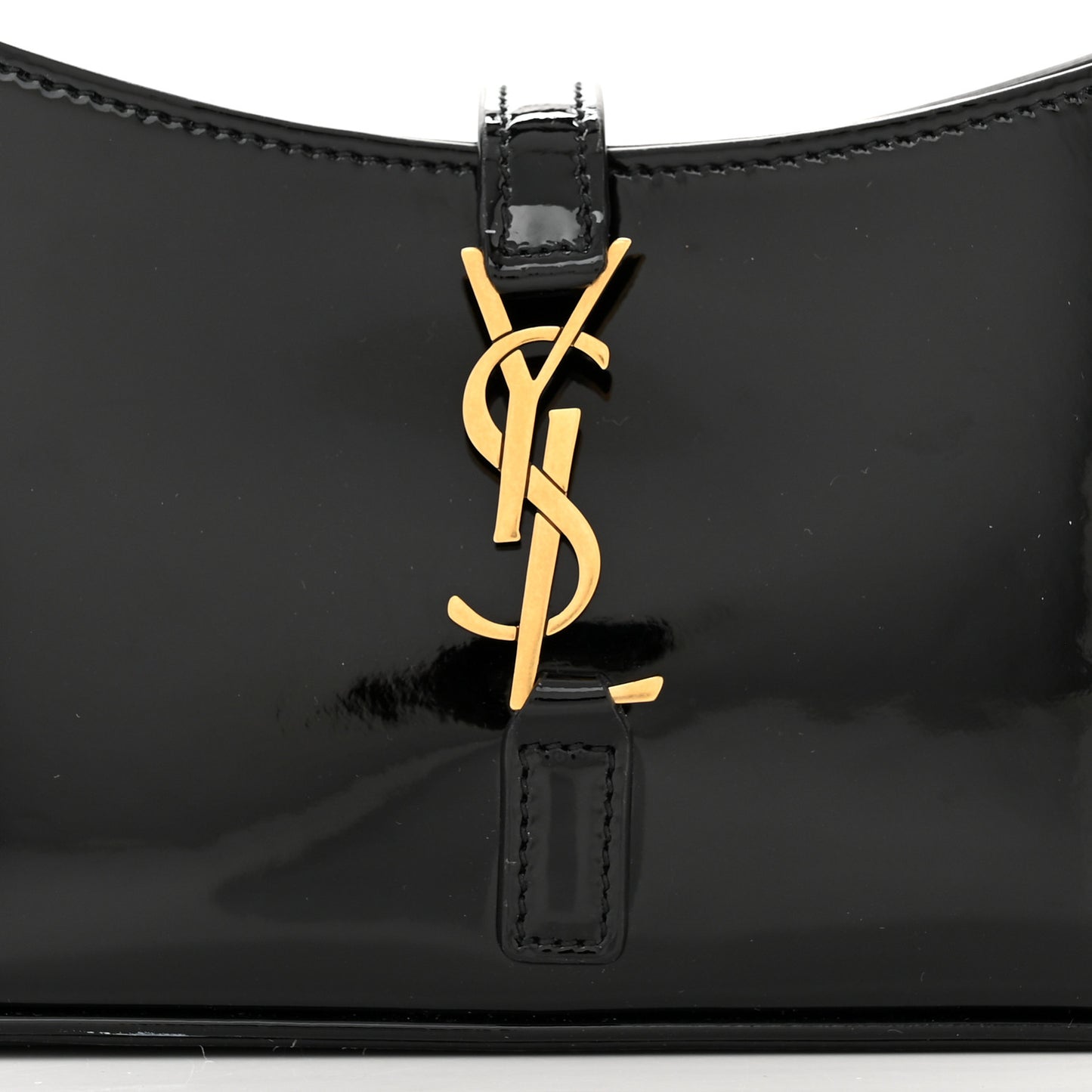 Patent Calfskin Le 5 A 7 Mini Hobo Black