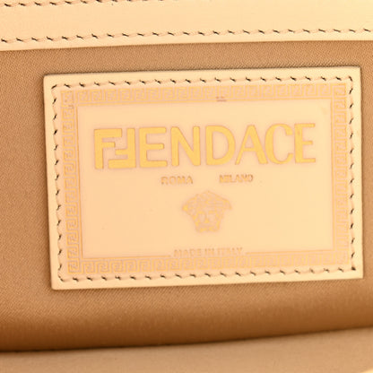 Fendi X VERSACE Silk Fendace FF Baroque Quilted Scarf Baguette White Gold 6 of 9