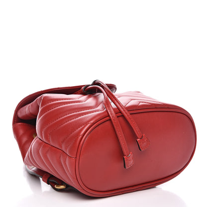 Gucci Calfskin Matelasse GG Marmont Flap Backpack Hibiscus Red 4 of 9