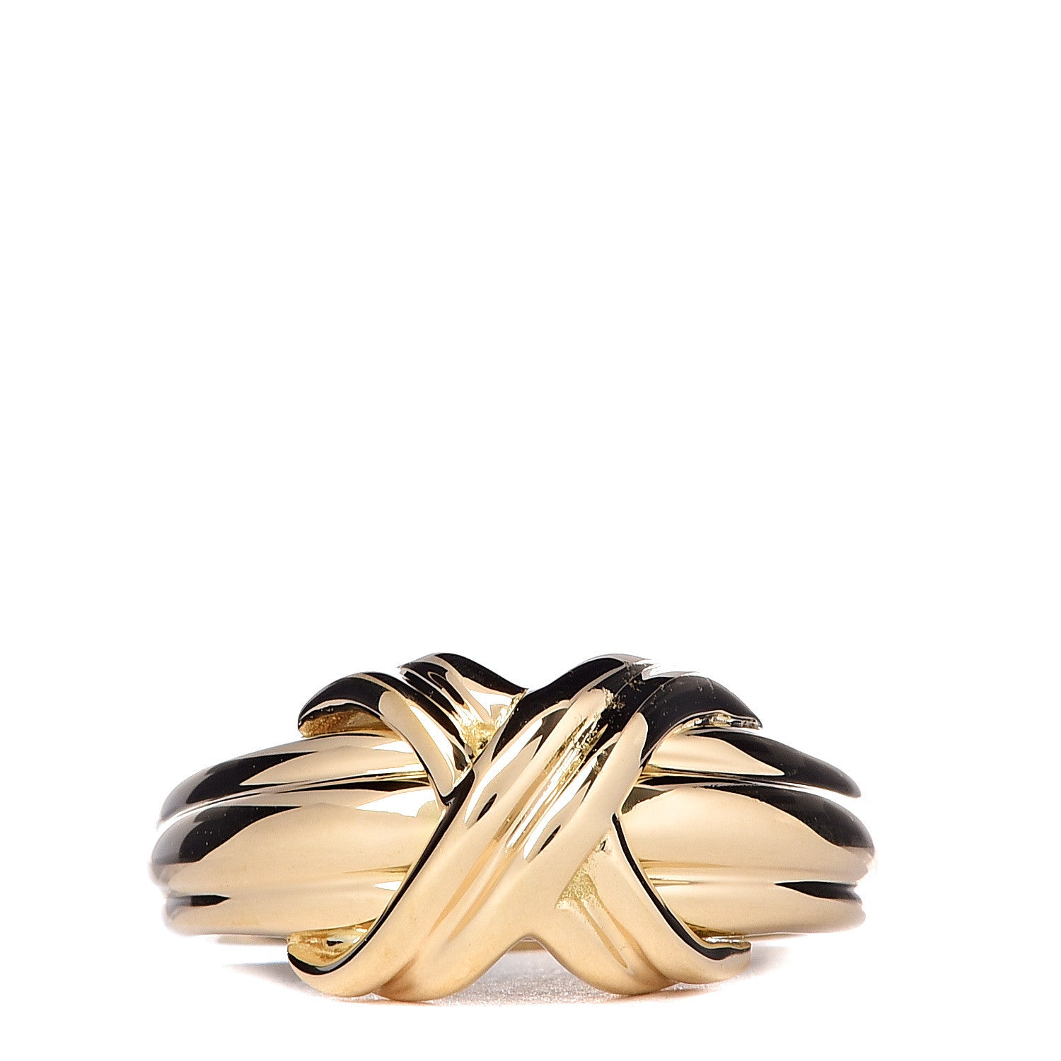Tiffany 18K Yellow Gold Signature X Ring 48 4.5 1 of 5
