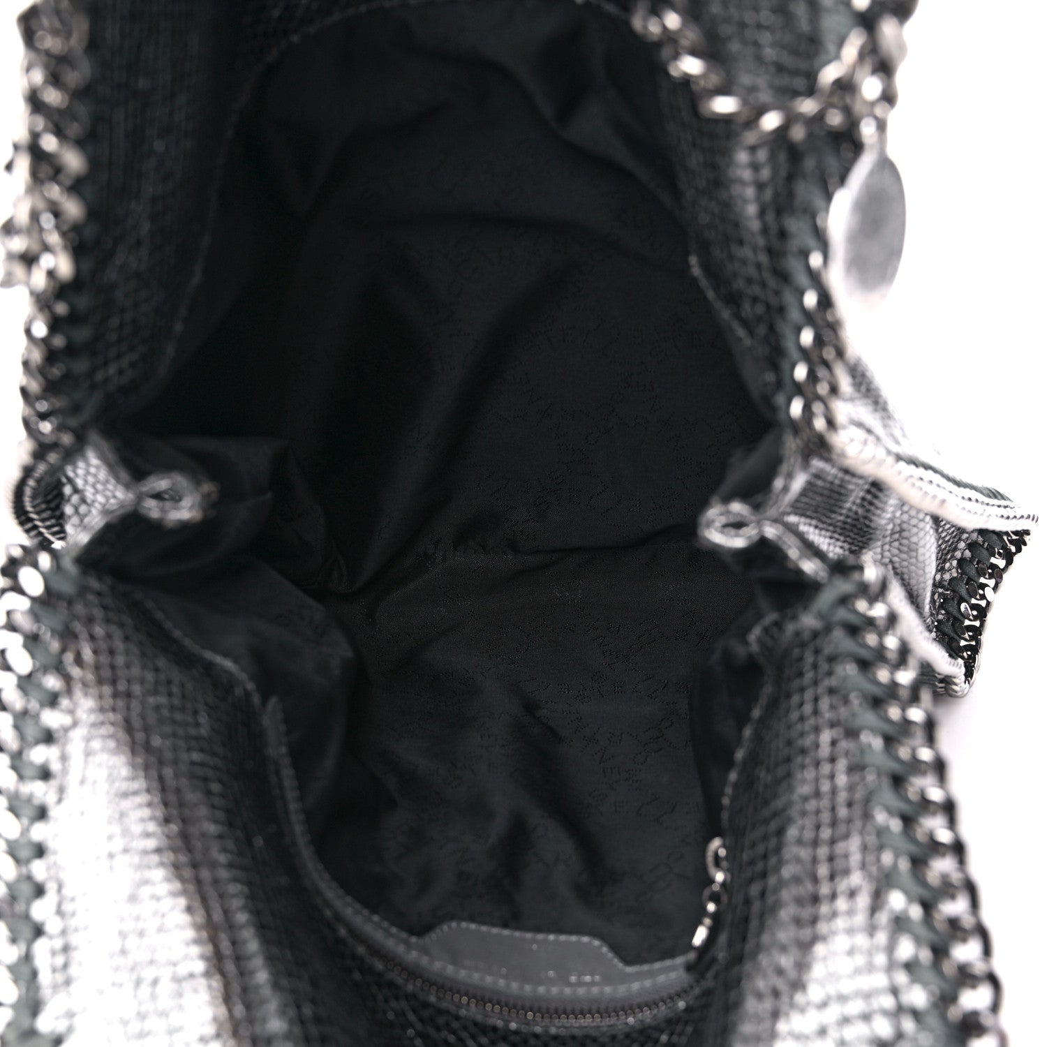Stella McCartney Metallic Snake Print Small Falabella Tote Ruthenium 5 of 10