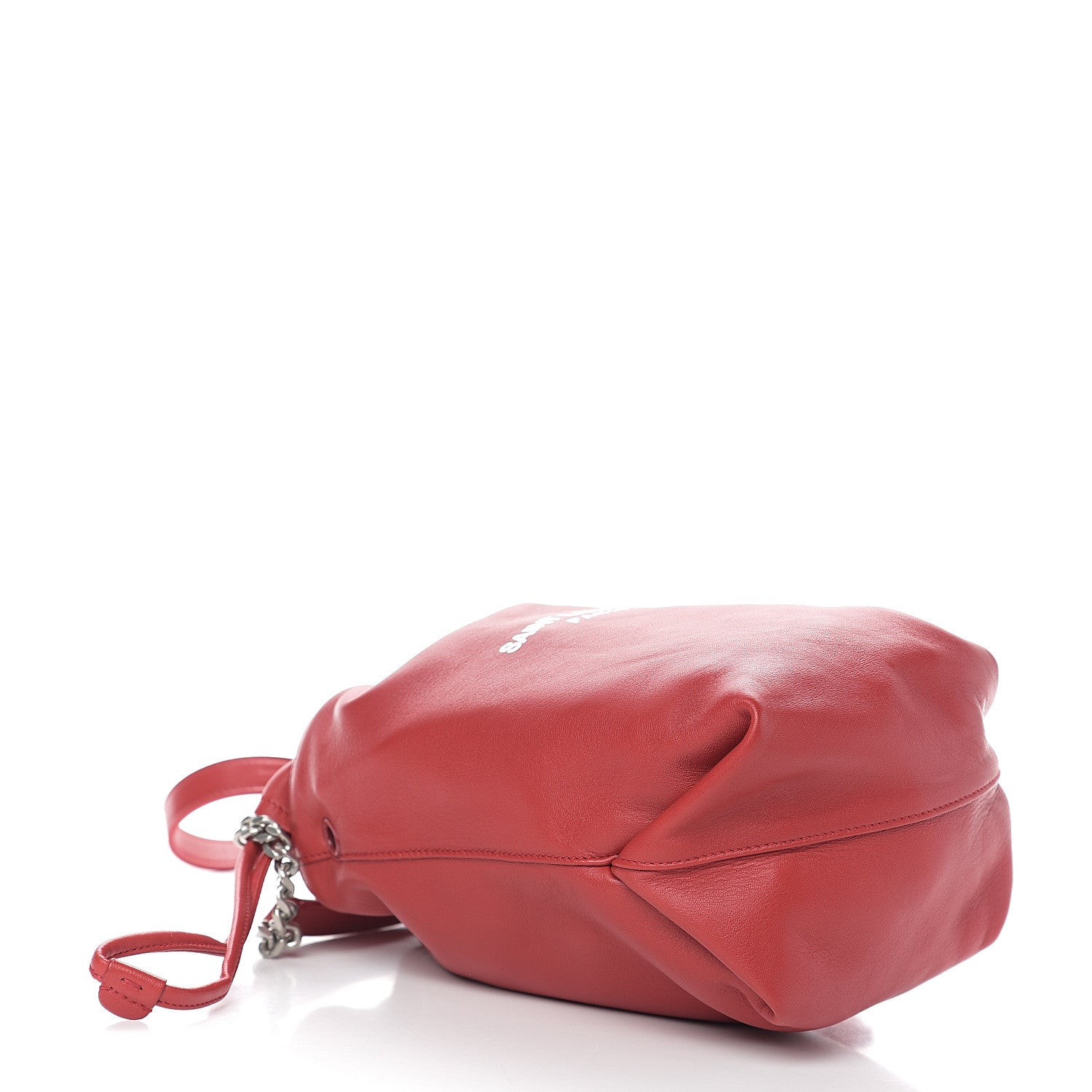 Saint Laurent Lambskin Small Teddy Bucket Bag Red 3 of 7