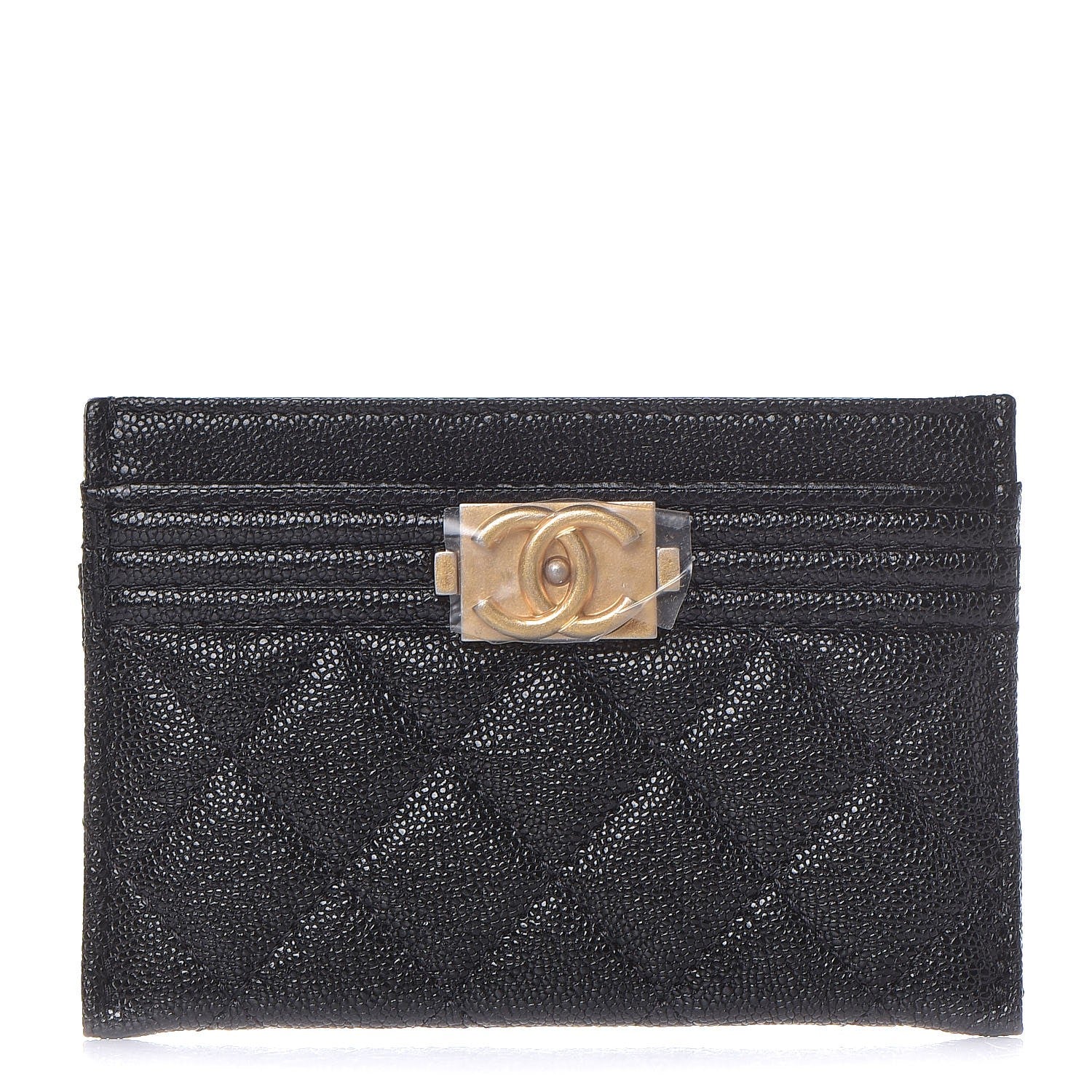 Chanel Caviar Quilted Boy Card Holder Black 1 of 8