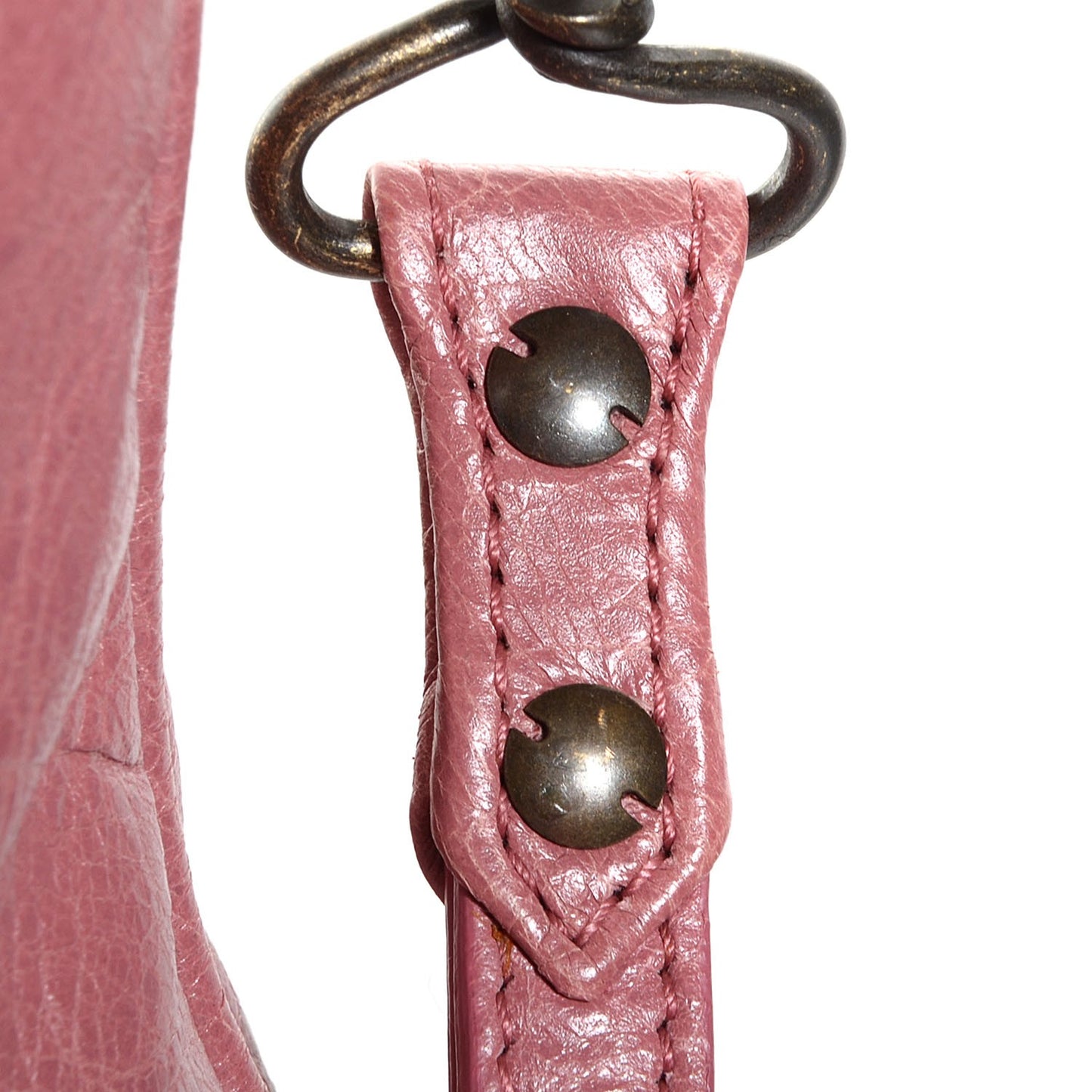 Agneau Classic Hardware Flat Handle Clutch Rose Bruyere