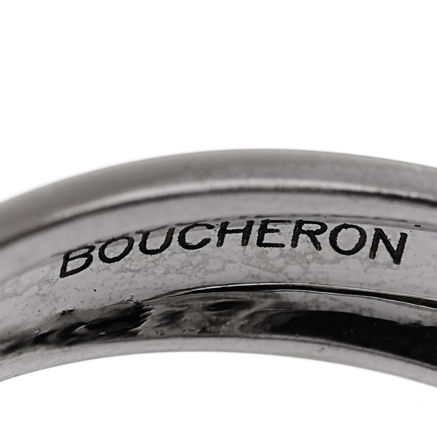 Boucheron 18K White Gold Diamond Black Sapphire Ruby Cypris Ring 52 6 5 of 7