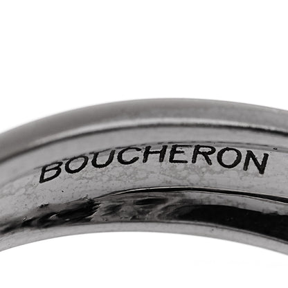 Boucheron 18K White Gold Diamond Black Sapphire Ruby Cypris Ring 52 6 5 of 7
