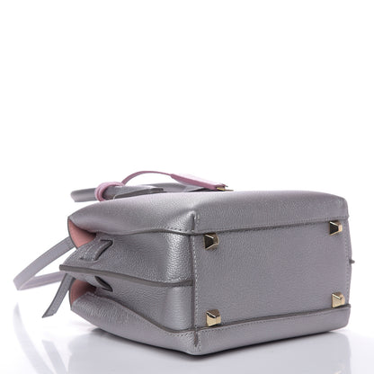 MCM Metallic Grained Calfskin Mini Milla Tote Spike Silver 4 of 13