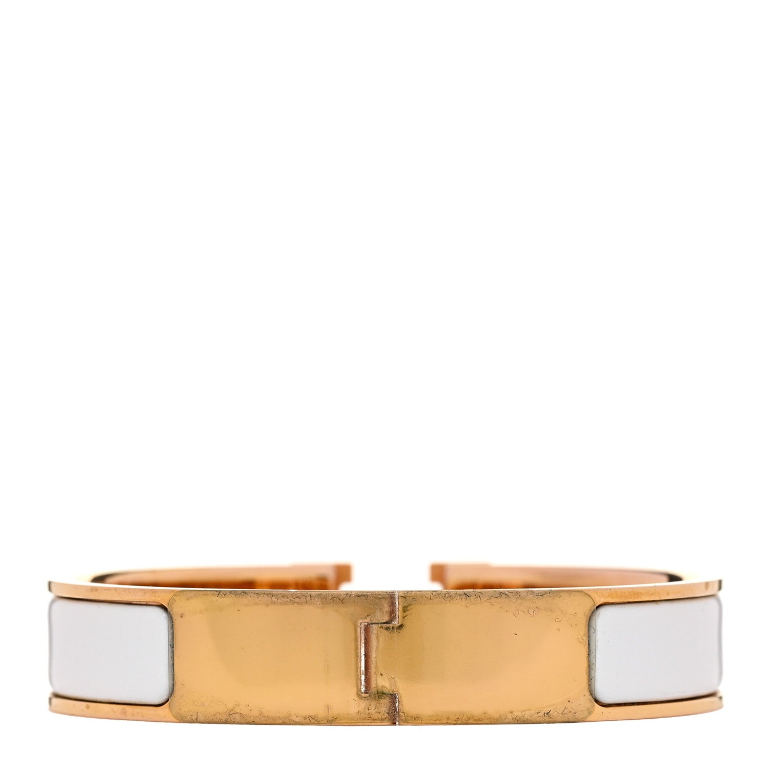 Hermes Enamel Narrow Clic Clac H Bracelet PM White 2 of 3