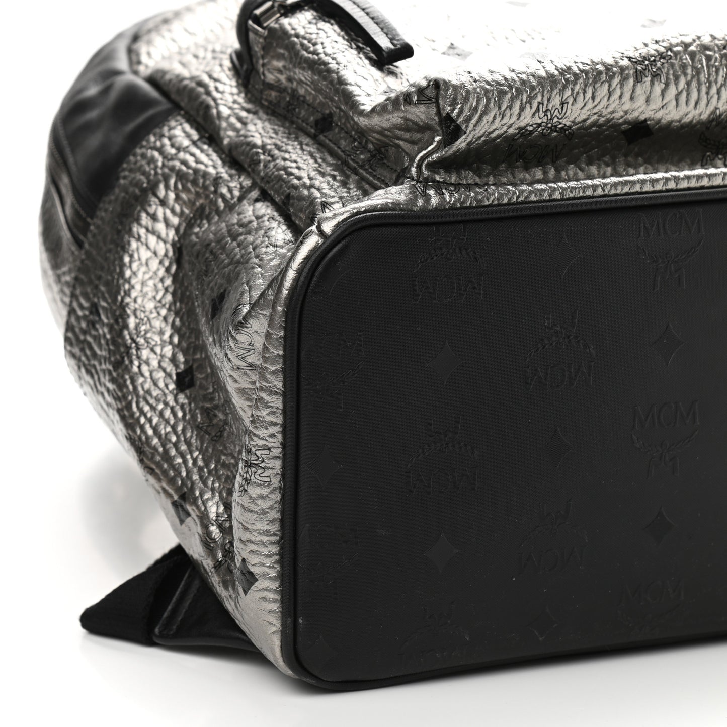 Metallic Visetos Medium Stark Backpack Silver Black