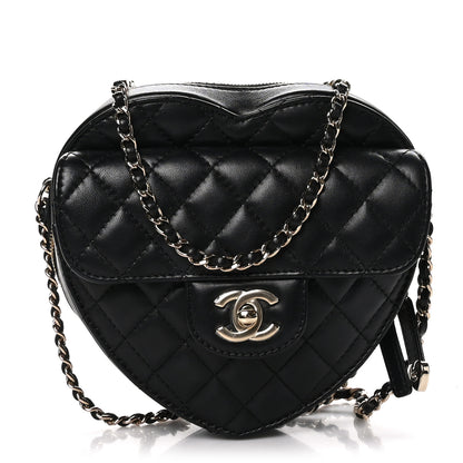 Chanel Lambskin Quilted CC In Love Heart Bag Black 1 of 11