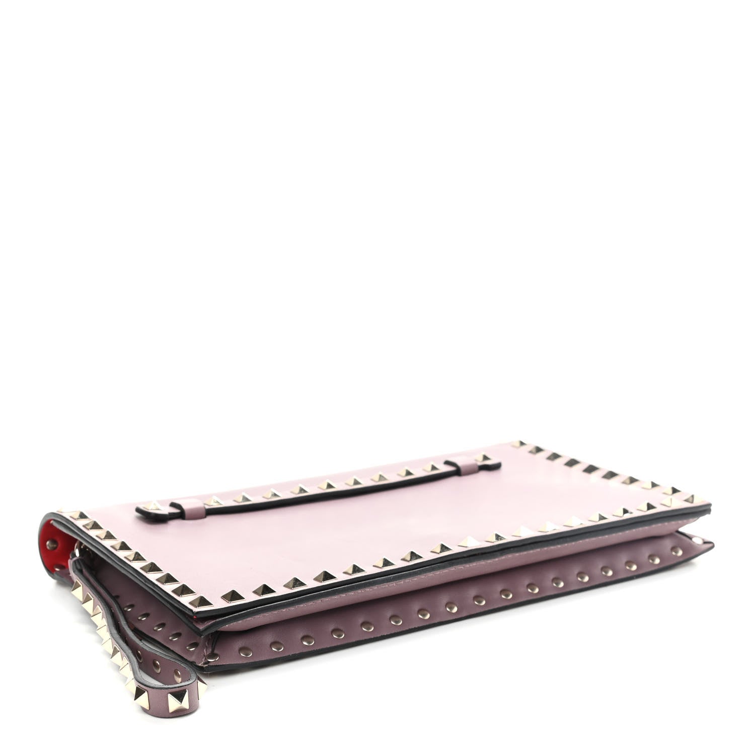Valentino Garavani Nappa Rockstud Wristlet Clutch Poudre 5 of 10