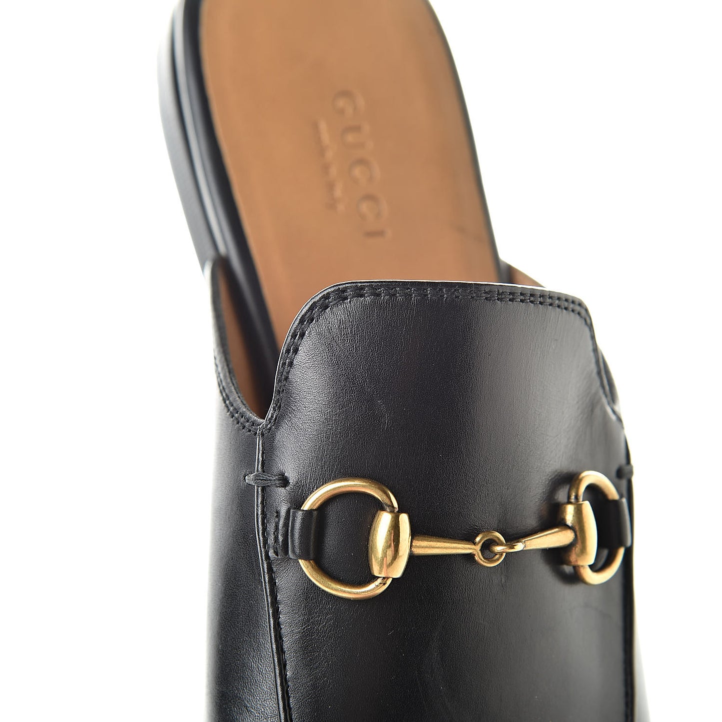 Calfskin Womens Princetown Slippers 38.5 Black