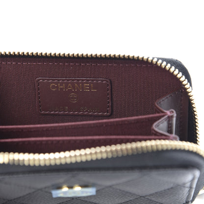 Chanel Caviar Quilted Zip Coin Purse Black 6 of 8