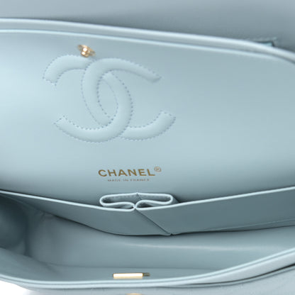 Chanel Caviar Quilted Medium Double Flap Light Blue 4 of 10
