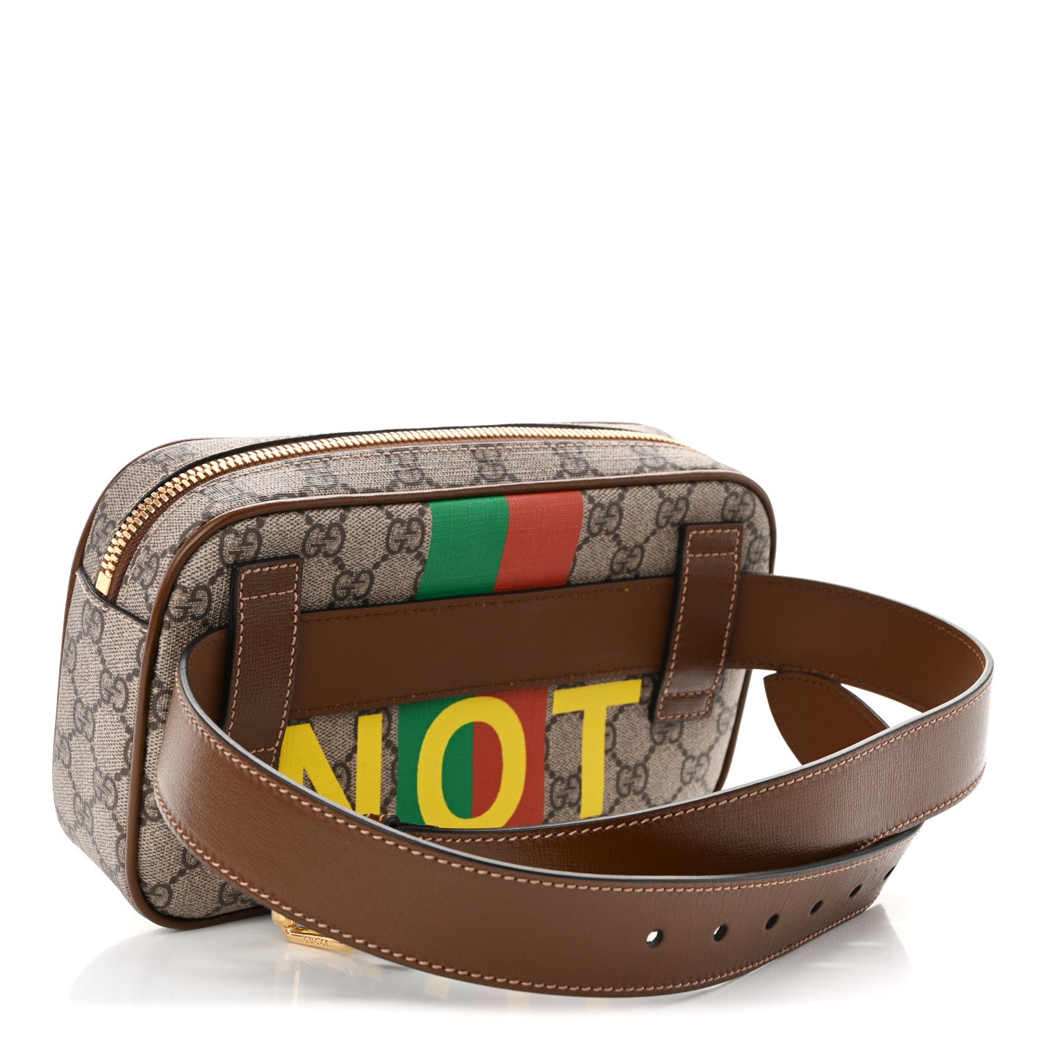 Gucci GG Supreme Monogram Azalea Calfskin Fake/Not Small Retro Interlocking G Belt Bag 90 36 Beige Ebony Brown Sugar 3 of 11