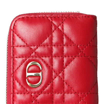 Christian Dior Lambskin Cannage Mini Caro Zipped Pouch Raspberry 6 of 9
