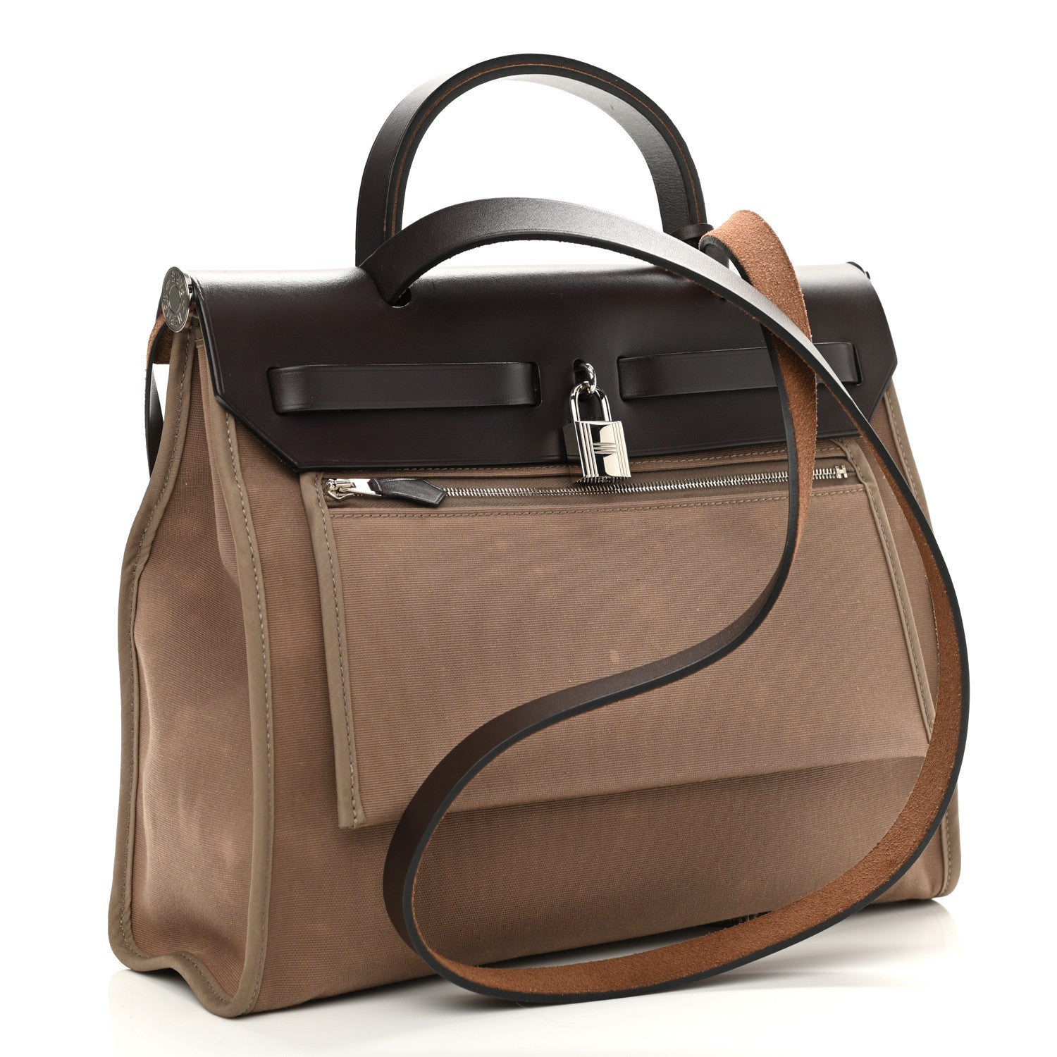 Hermes Vache Hunter Toile Herbag Zip 31 PM Etoupe Ebene 4 of 11