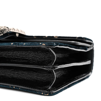 Gucci Velvet Skipper GG Monogram Small Dionysus Shoulder Bag Blue Beige Black 11 of 13