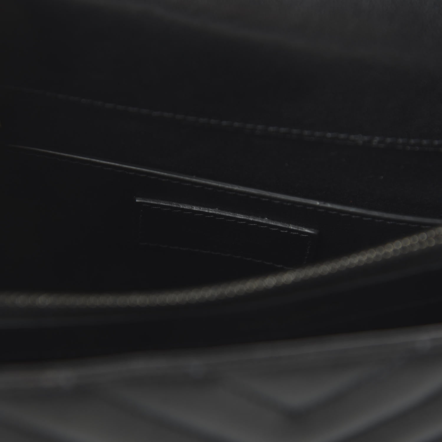 Saint Laurent Sheepskin Matelasse Chevron Monogram Large College Satchel Black 8 of 9