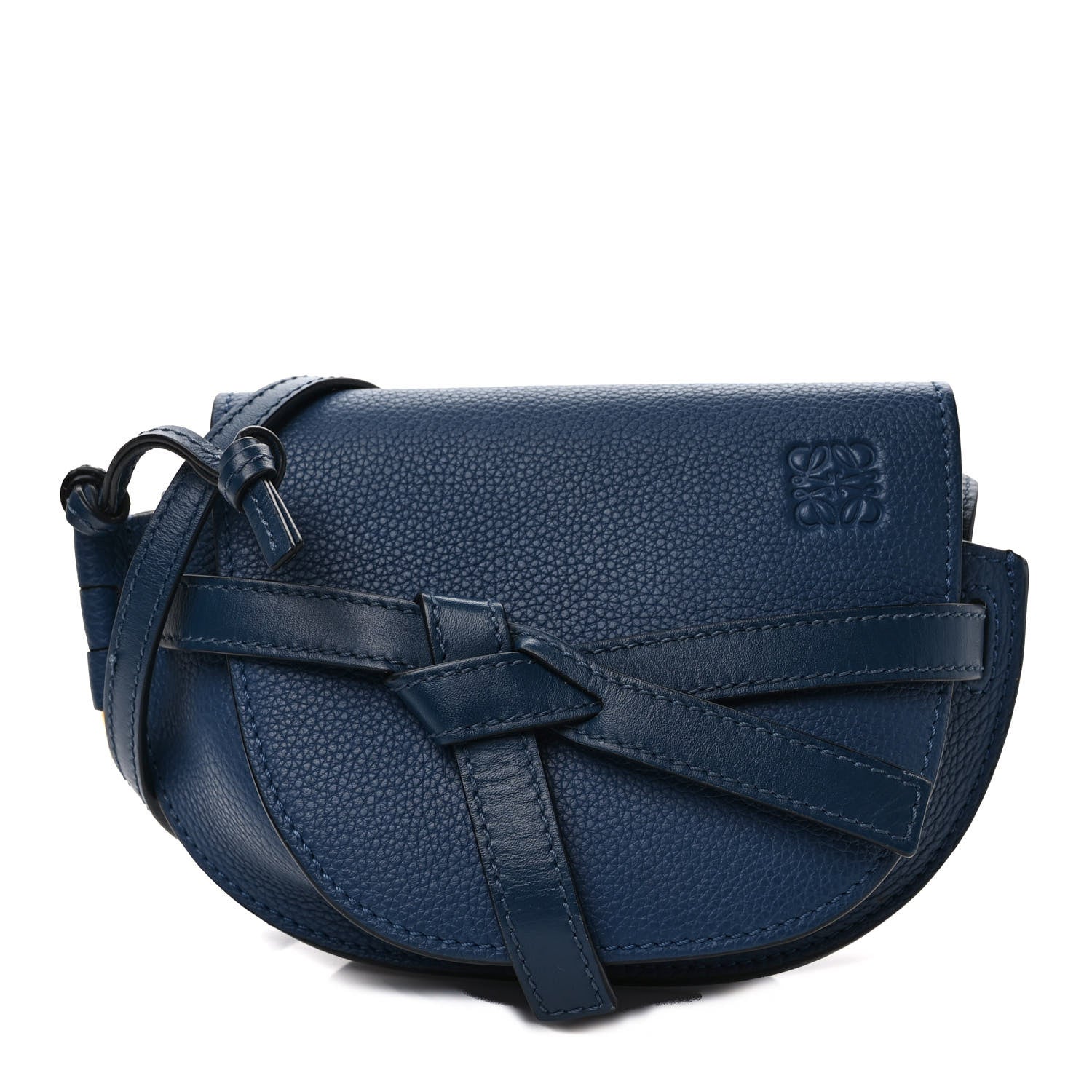 Loewe Grained Calfskin Mini Gate Crossbody Bag Steel Blue 1 of 8