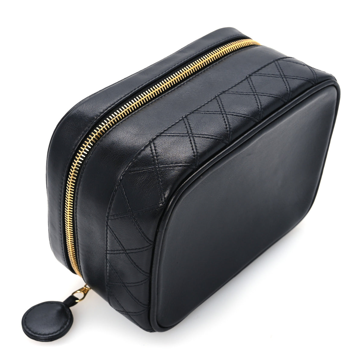 Lambskin Vanity Cosmetic Bag Black