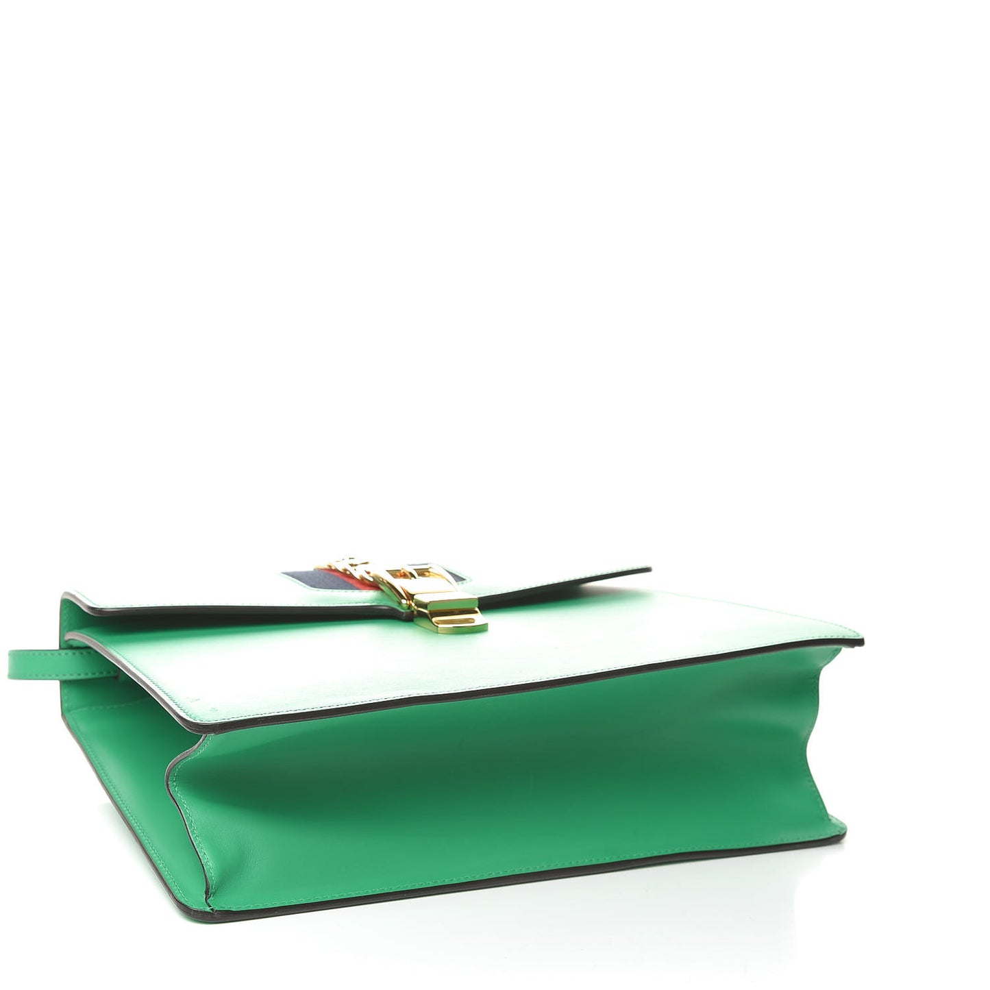 Vitello Fontanella Web Medium Sylvie Top Handle Bag Synthetic Green Garden