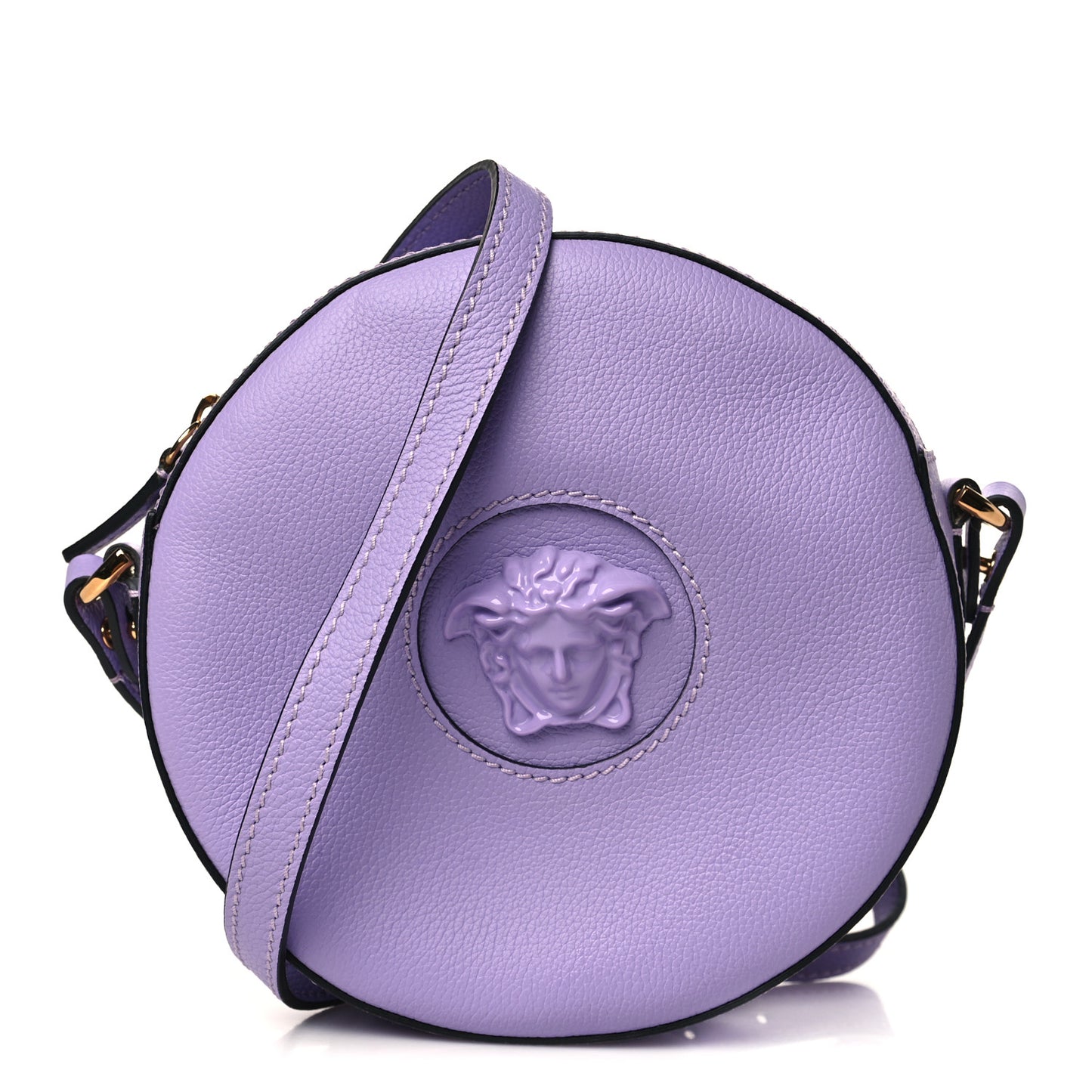 Calfskin La Medusa Round Camera Bag Lilac