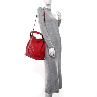 Gucci Pebbled Calfskin Large Soho Hobo Tabasco Red 2 of 11