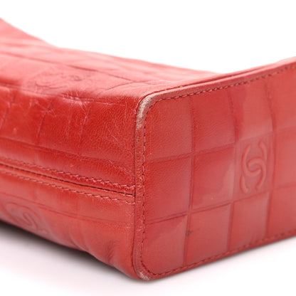 Chanel Lambskin Embossed CC Chocolate Bar Shoulder Bag Red 10 of 11