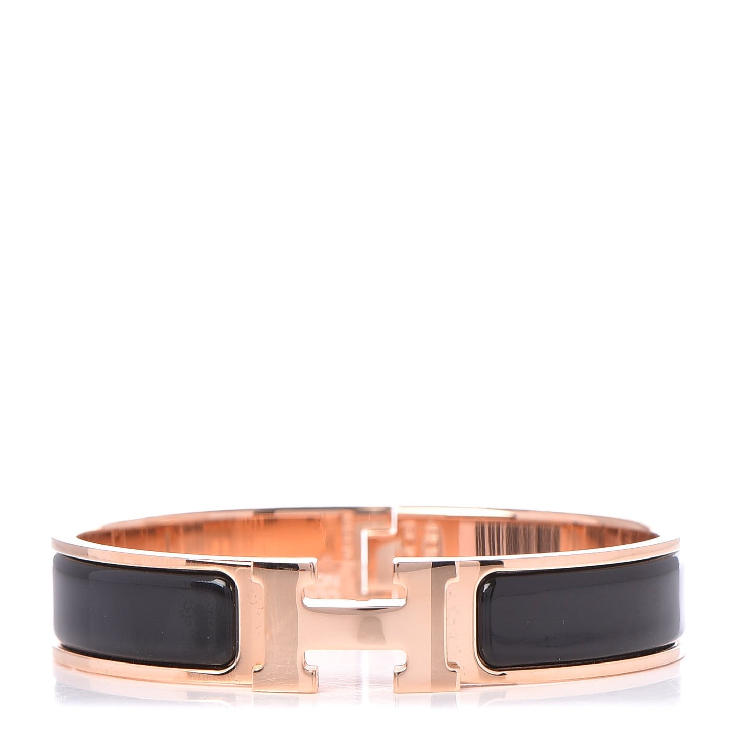 Enamel Narrow Clic Clac H Bracelet PM Black
