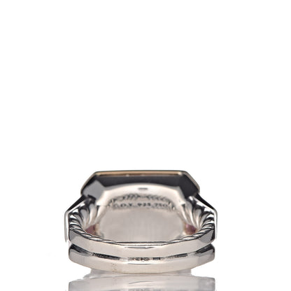 David Yurman Sterling Silver 18K Yellow Gold Citrine Rhodalite Garnet Three Stone Novella Ring 49 5 4 of 6