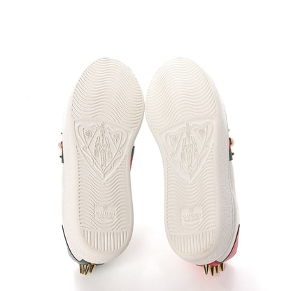 Gucci Calfskin Web Pearl Studded Ace Sneakers 38 White 7 of 12