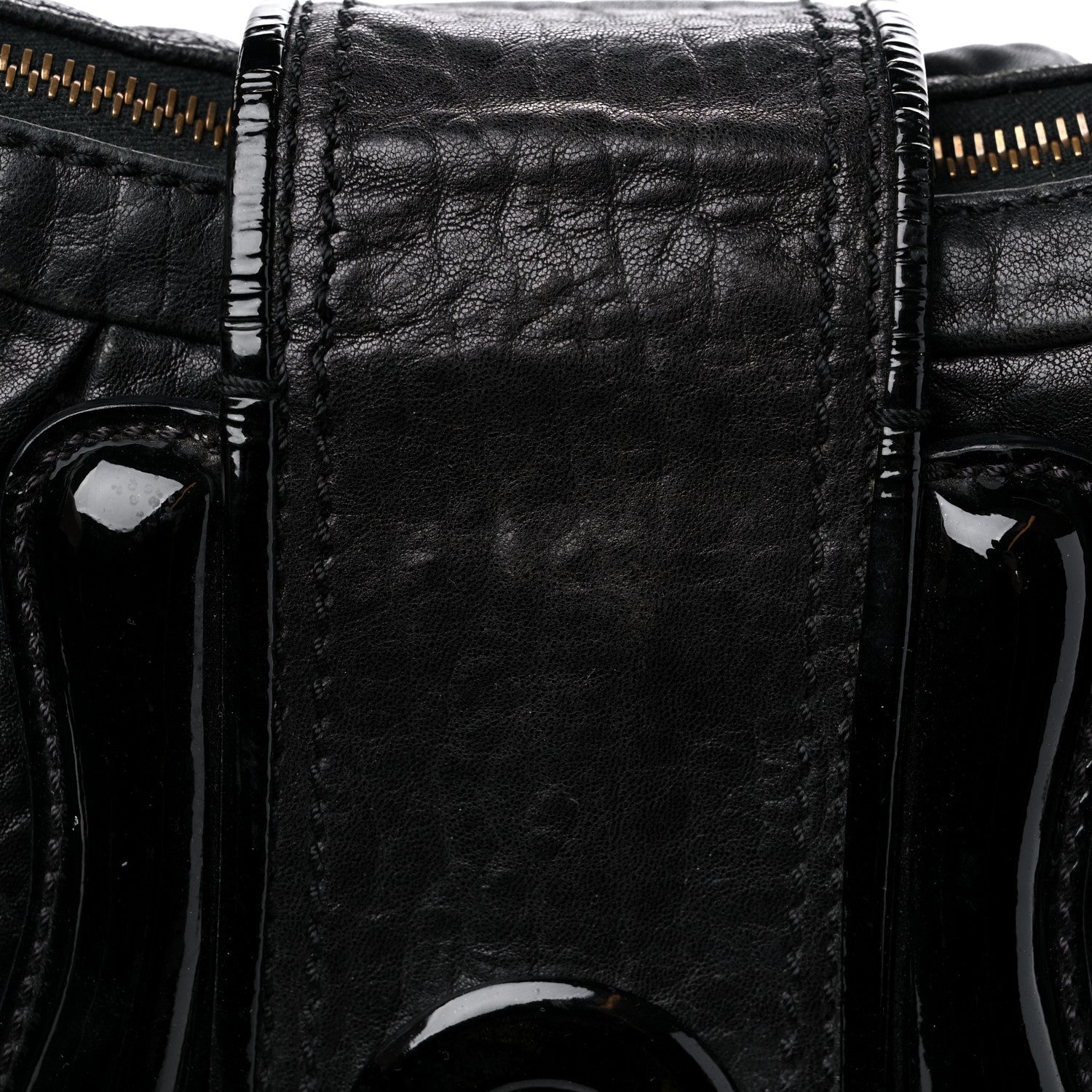Fendi Nappa Patent B Buckle Hobo Black 14 of 18