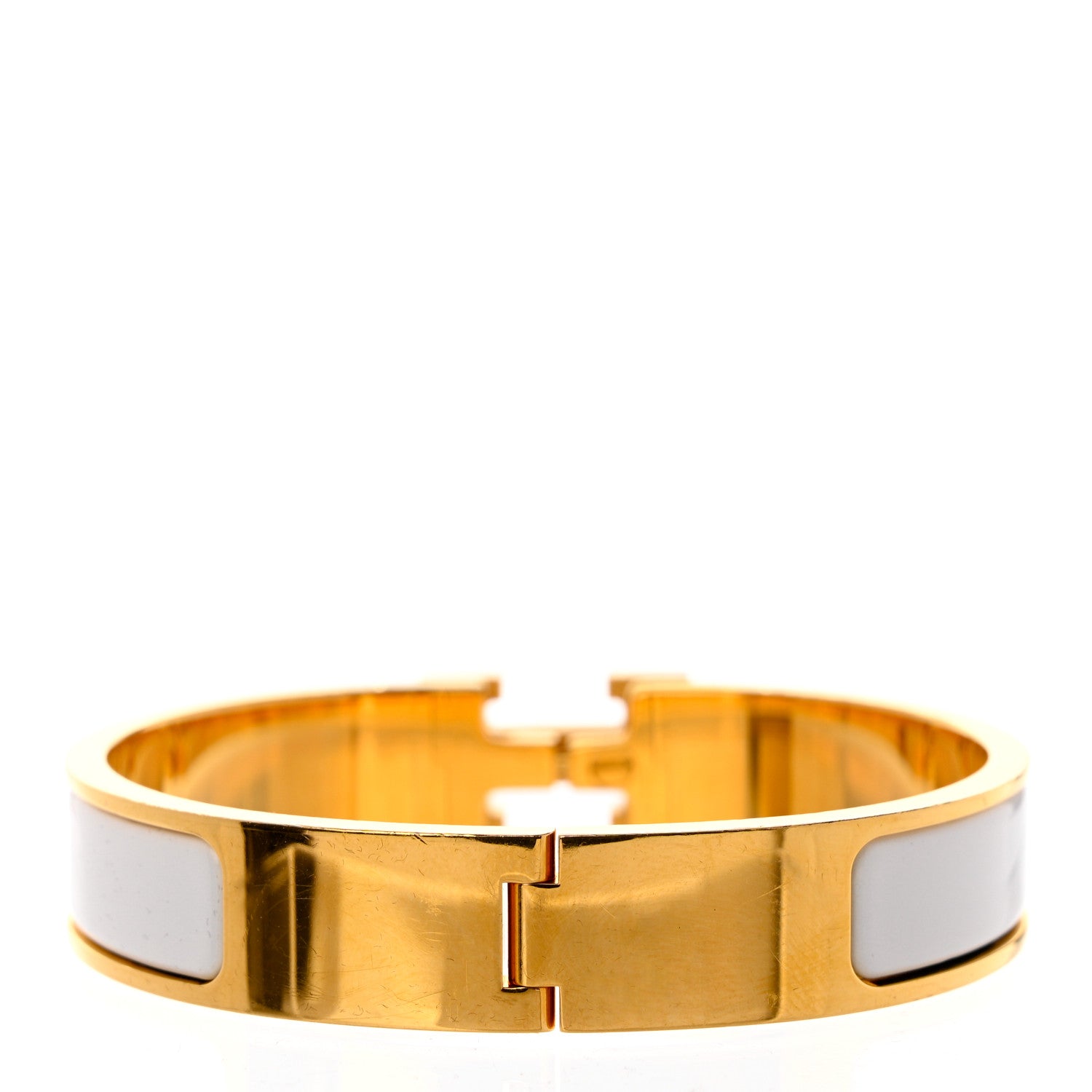 Hermes Enamel Narrow Clic Clac H Bracelet PM White 3 of 4