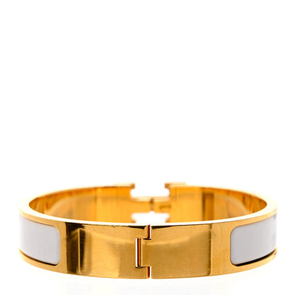 Hermes Enamel Narrow Clic Clac H Bracelet PM White 3 of 4