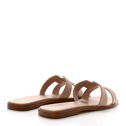 Hermes Box Calfskin Oran Sandals 36.5 Bois De Santal 4 of 9