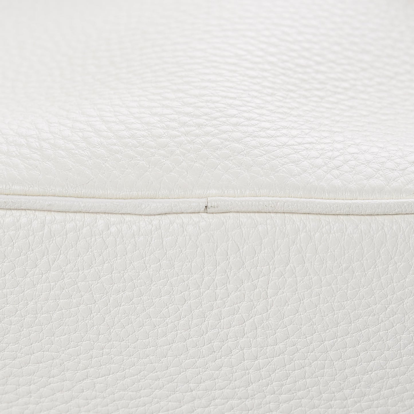 Vitello Daino Medium Double Zip Shoulder Bag White