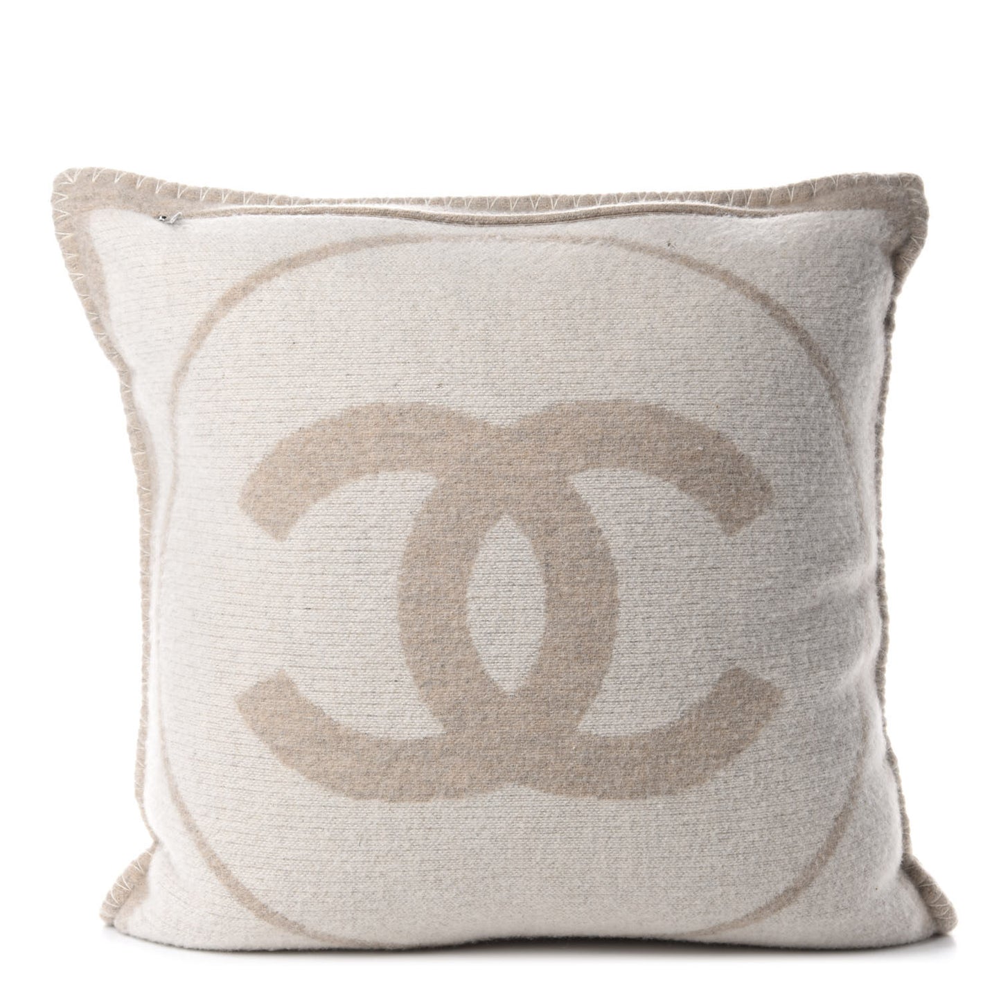 Merino Wool Cashmere CC Pillow Beige Off White