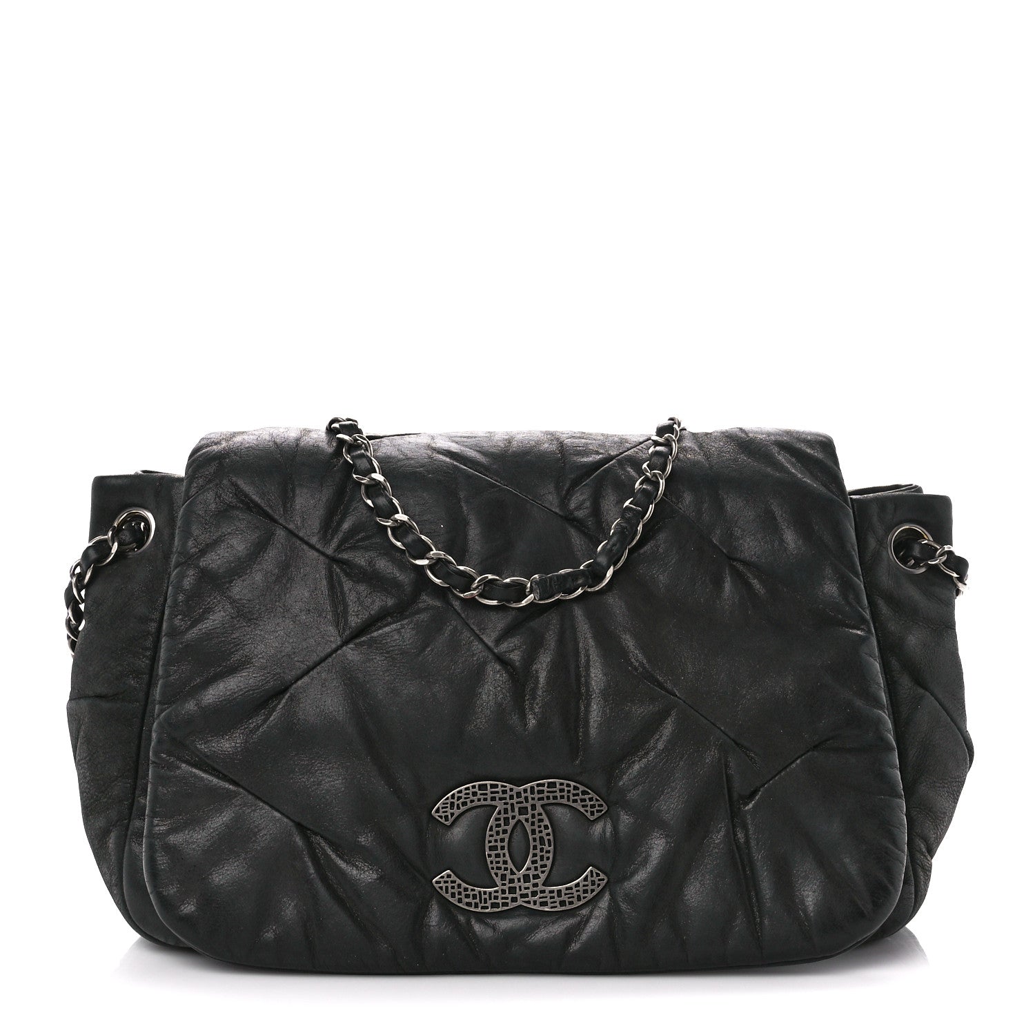 Chanel Iridescent Calfskin Glint Accordion Flap Black 1 of 12