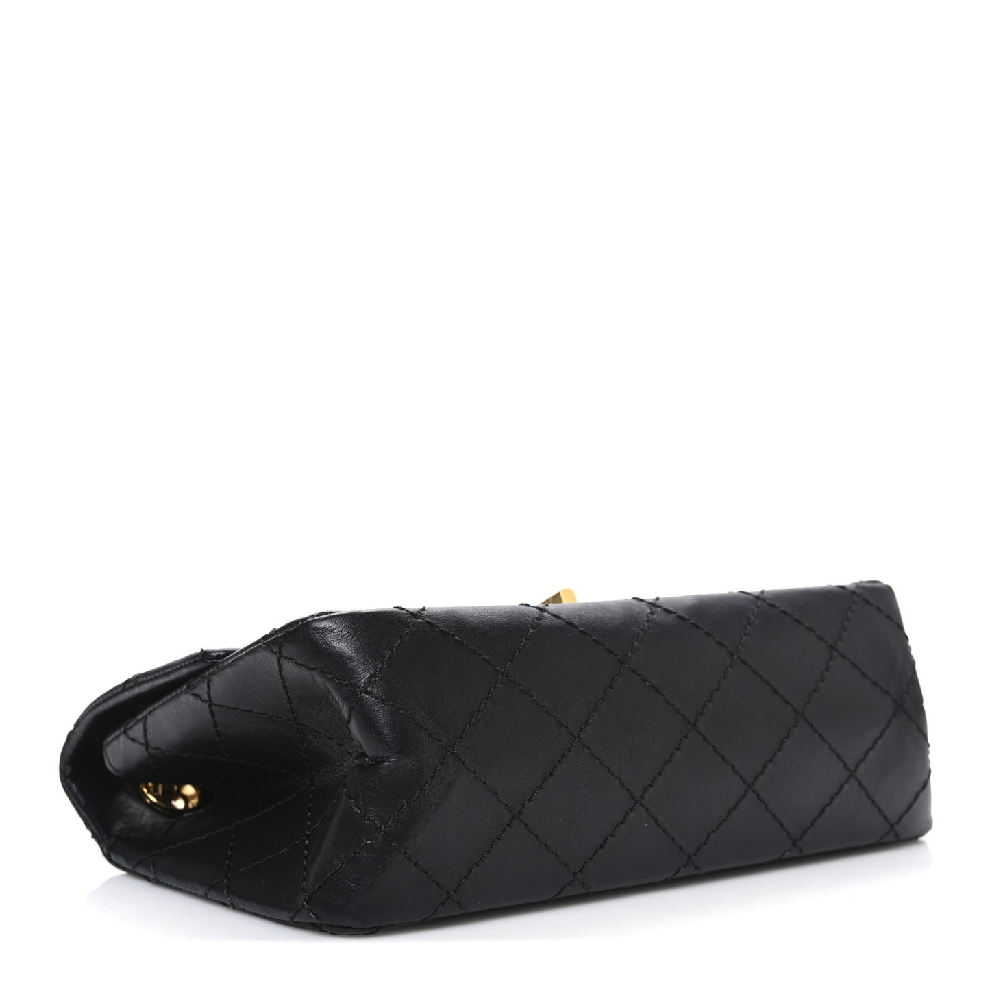 Aged Calfskin Quilted 2.55 Reissue Mini Flap Black